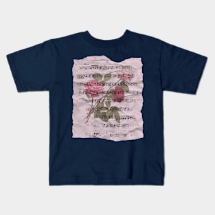 Rose music notes Kids T-Shirt